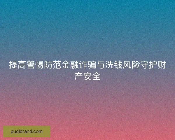 提高警惕防范金融诈骗与洗钱风险守护财产安全