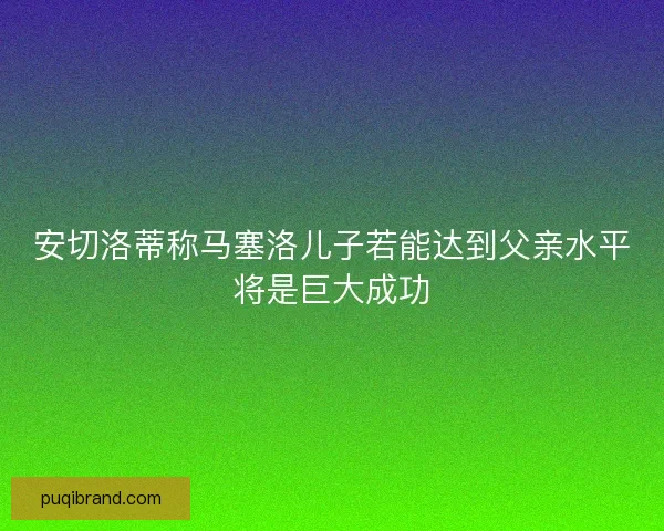 安切洛蒂称马塞洛儿子若能达到父亲水平将是巨大成功