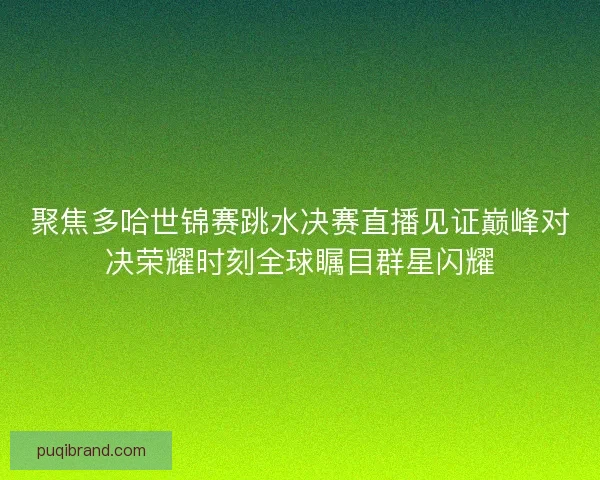 聚焦多哈世锦赛跳水决赛直播见证巅峰对决荣耀时刻全球瞩目群星闪耀